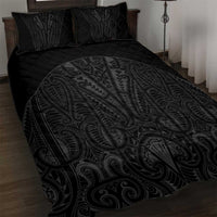 Queensland Maori Rugby Nga Hau e Wha Quilt Bed Set Black Motif