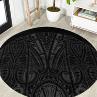 Queensland Maori Rugby Nga Hau e Wha Round Carpet Black Motif