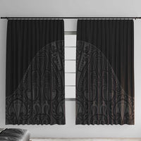 Queensland Maori Rugby Nga Hau e Wha Window Curtain Black Motif