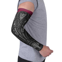 Queensland Maori Rugby Nga Hau e Wha Arm Sleeves Maroon Motif - Polynesian Pride