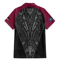 Queensland Maori Rugby Nga Hau e Wha Family Matching Mermaid Dress and Hawaiian Shirt Maroon Motif