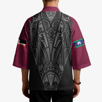 Queensland Maori Rugby Nga Hau e Wha Kimono Maroon Motif - Polynesian Pride