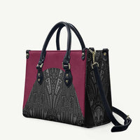 Queensland Maori Rugby Nga Hau e Wha Leather Bag Maroon Motif LT9 Maroon - Polynesian Pride