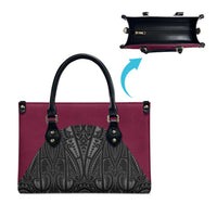 Queensland Maori Rugby Nga Hau e Wha Leather Bag Maroon Motif LT9 - Polynesian Pride