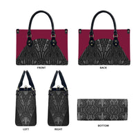 Queensland Maori Rugby Nga Hau e Wha Leather Bag Maroon Motif LT9 - Polynesian Pride