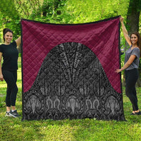Queensland Maori Rugby Nga Hau e Wha Quilt Maroon Motif