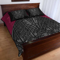 Queensland Maori Rugby Nga Hau e Wha Quilt Bed Set Maroon Motif