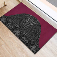 Queensland Maori Rugby Nga Hau e Wha Rubber Doormat Maroon Motif