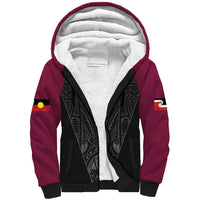 Queensland Maori Rugby Nga Hau e Wha Sherpa Hoodie Maroon Motif