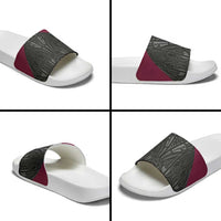 Queensland Maori Rugby Nga Hau e Wha Slide Sandals Maroon Motif LT9 - Polynesian Pride