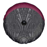 Queensland Maori Rugby Nga Hau e Wha Spare Tire Cover Maroon Motif