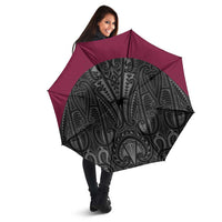 Queensland Maori Rugby Nga Hau e Wha Umbrella Maroon Motif LT9 - Polynesian Pride
