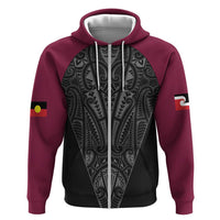 Queensland Maori Rugby Nga Hau e Wha Zip Hoodie Maroon Motif