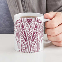 Queensland Maori Rugby Nga Hau e Wha Ceramic Mug White Motif - Polynesian Pride
