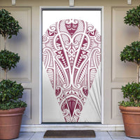 Queensland Maori Rugby Nga Hau e Wha Door Cover White Motif LT9 White - Polynesian Pride