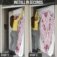 Queensland Maori Rugby Nga Hau e Wha Door Cover White Motif LT9 - Polynesian Pride