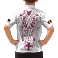 Queensland Maori Rugby Nga Hau e Wha Family Matching Long Sleeve Bodycon Dress and Hawaiian Shirt White Motif