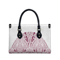 Queensland Maori Rugby Nga Hau e Wha Leather Bag White Motif LT9 - Polynesian Pride