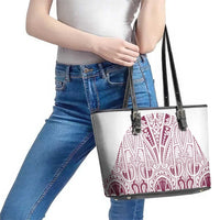 Queensland Maori Rugby Nga Hau e Wha Leather Tote Bag White Motif