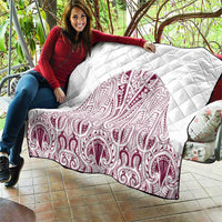 Queensland Maori Rugby Nga Hau e Wha Quilt White Motif