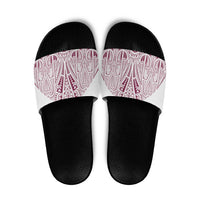 Queensland Maori Rugby Nga Hau e Wha Slide Sandals White Motif LT9 White - Polynesian Pride