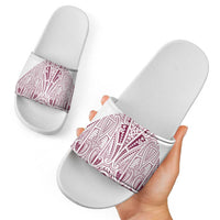 Queensland Maori Rugby Nga Hau e Wha Slide Sandals White Motif LT9 - Polynesian Pride