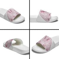 Queensland Maori Rugby Nga Hau e Wha Slide Sandals White Motif LT9 - Polynesian Pride