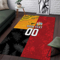 Custom British Lions-AUNZ Area Rug Australia-New Zealand Indigenous Motif LT9 Red - Polynesian Pride