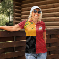 Custom British Lions-AUNZ Women Polo Shirt Australia-New Zealand Indigenous Motif