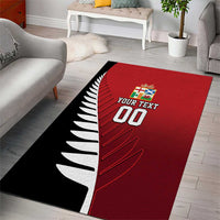 Custom British Lions New Zealand Area Rug Half Black Fern LT9 - Polynesian Pride