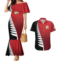 Custom British Lions New Zealand Couples Matching Mermaid Dress and Hawaiian Shirt Half Black Fern