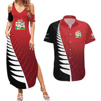 Custom British Lions New Zealand Couples Matching Summer Maxi Dress and Hawaiian Shirt Half Black Fern