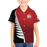 Custom British Lions New Zealand Family Matching Long Sleeve Bodycon Dress and Hawaiian Shirt Half Black Fern
