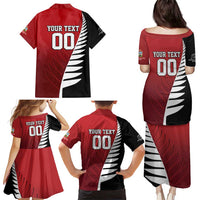 Custom British Lions New Zealand Family Matching Puletasi and Hawaiian Shirt Half Black Fern