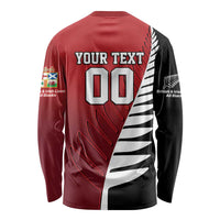 Custom British Lions New Zealand Long Sleeve Shirt Half Black Fern LT9 - Polynesian Pride