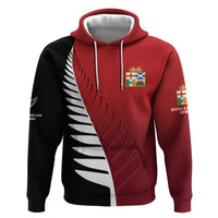 Custom British Lions New Zealand Zip Hoodie Half Black Fern