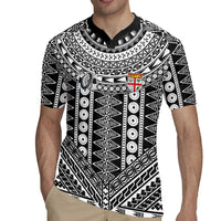 Fiji Custom Rugby National Heritage Rugby Jersey Black Traditional Masi Inspired