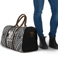 Fiji Custom Rugby National Heritage Travel Bag Black Traditional Masi Inspired
