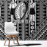 Fiji Custom Rugby National Heritage Window Curtain Black Traditional Masi Inspired