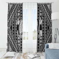 Fiji Custom Rugby National Heritage Window Curtain Black Traditional Masi Inspired