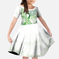 Its Okay Green Ribbon Personalised Family Matching Tank Maxi Dress and Hawaiian Shirt Polynesian Depression Awareness