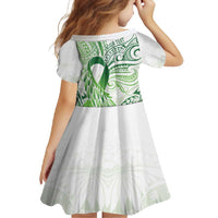 Its Okay Green Ribbon Personalised Family Matching Tank Maxi Dress and Hawaiian Shirt Polynesian Depression Awareness