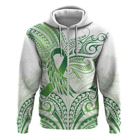 Its Okay Green Ribbon Personalised Hoodie Polynesian Depression Awareness