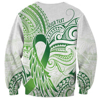 Its Okay Green Ribbon Personalised Sweatshirt Polynesian Depression Awareness