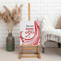 Know Your Status Red Ribbon Personalised Canvas Wall Art Polynesian AIDS Awareness