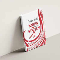 Know Your Status Red Ribbon Personalised Canvas Wall Art Polynesian AIDS Awareness