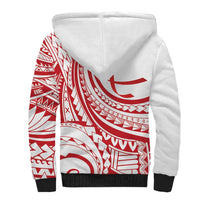 Know Your Status Red Ribbon Personalised Sherpa Hoodie Polynesian AIDS Awareness