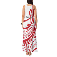 Know Your Status Red Ribbon Personalised Tank Maxi Dress Polynesian AIDS Awareness