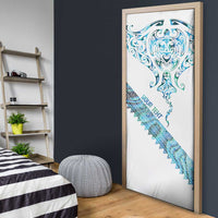 Kahui Whetu Paua shell Kowhaiwhai Taniko Personalised Door Cover Manta Ray Shark-Turtle Maori Tribal Style