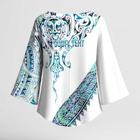 Kahui Whetu Paua shell Kowhaiwhai Taniko Personalised Kimono Sleeve Blouse Manta Ray Shark-Turtle Maori Tribal Style